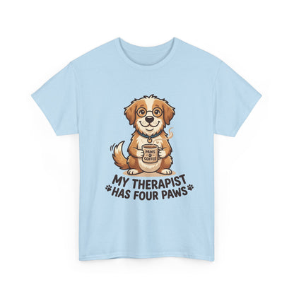 Dog Therapist T‑Shirt — "My Therapist Has Four Paws" Cute Puppy Tee
