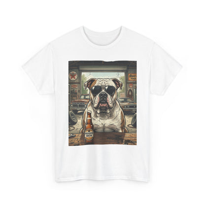 Bulldog Bar Scene T‑Shirt – Cute Bulldog with Beer Graphic Tee