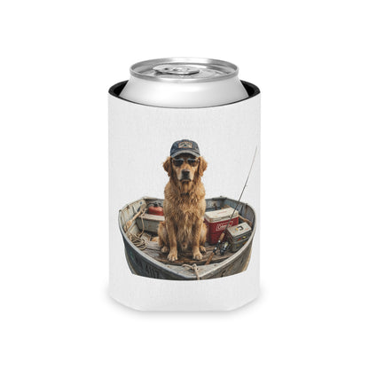 Can Cooler - Retro Dog Boating Scene Can Cooler
