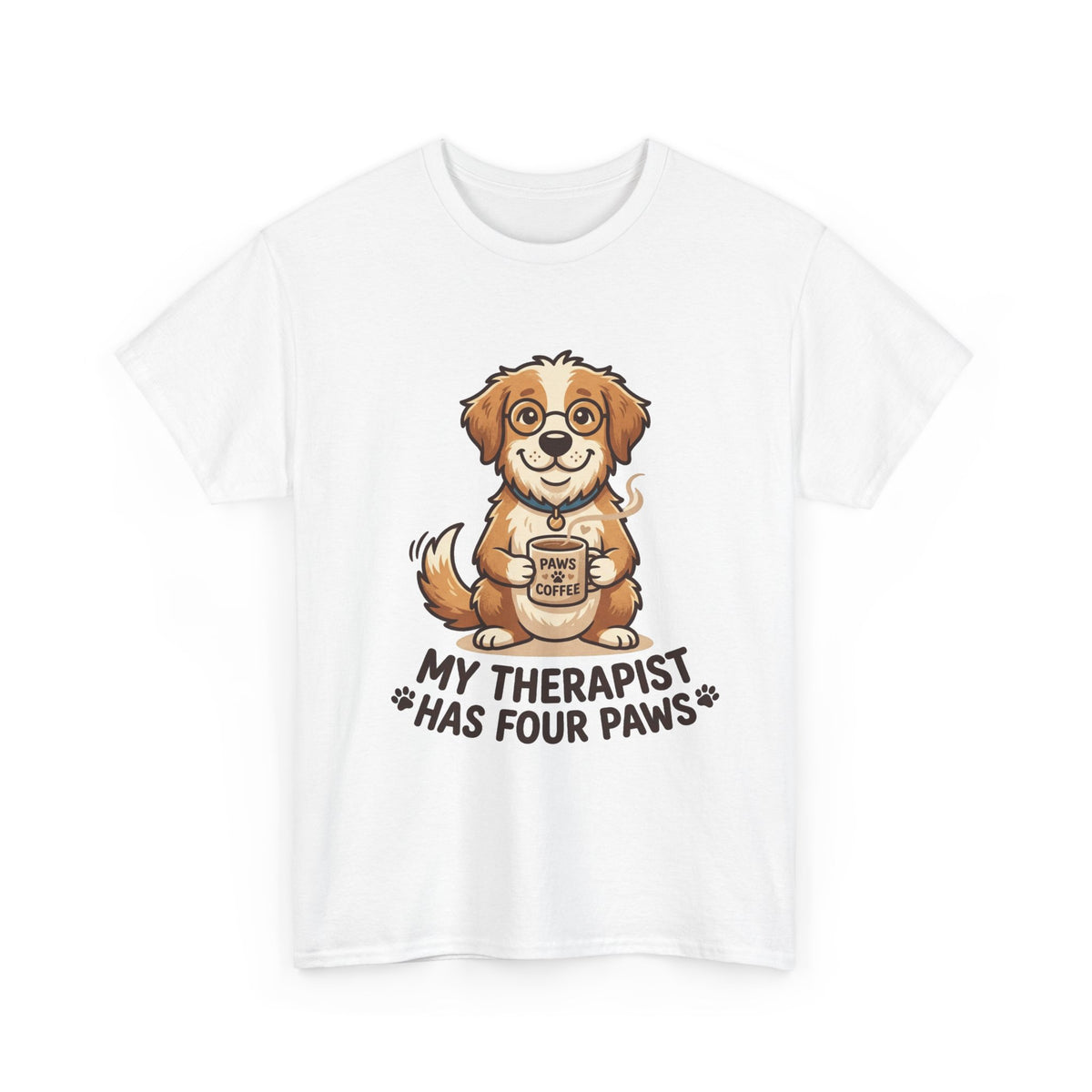 Dog Therapist T‑Shirt — "My Therapist Has Four Paws" Cute Puppy Tee