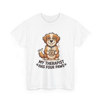 Dog Therapist T‑Shirt — "My Therapist Has Four Paws" Cute Puppy Tee