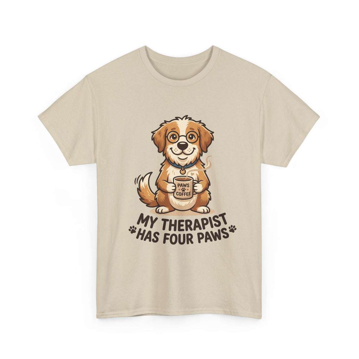 Dog Therapist T‑Shirt — "My Therapist Has Four Paws" Cute Puppy Tee