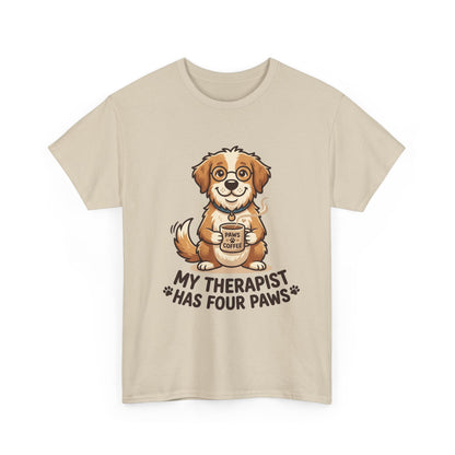 Dog Therapist T‑Shirt — "My Therapist Has Four Paws" Cute Puppy Tee