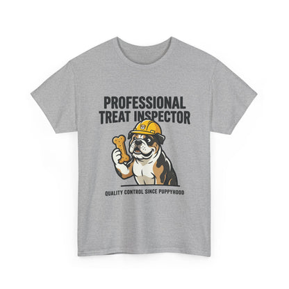 Professional Treat Inspector Dog T‑Shirt — Cute Bulldog Snack Inspector Tee