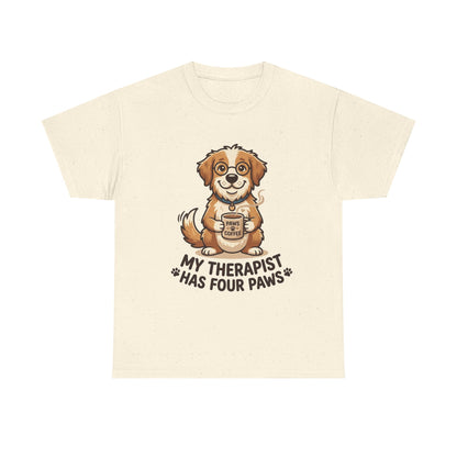 Dog Therapist T‑Shirt — "My Therapist Has Four Paws" Cute Puppy Tee