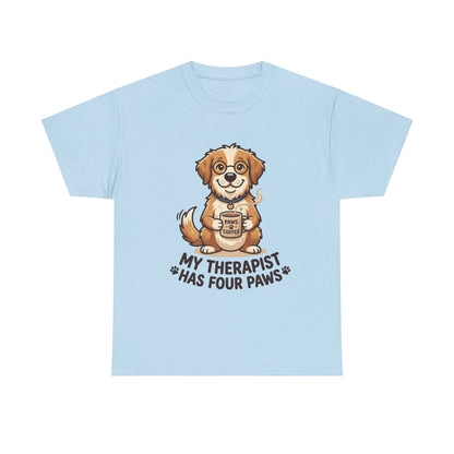 Dog Therapist T‑Shirt — "My Therapist Has Four Paws" Cute Puppy Tee