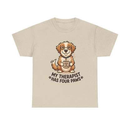 Dog Therapist T‑Shirt — "My Therapist Has Four Paws" Cute Puppy Tee