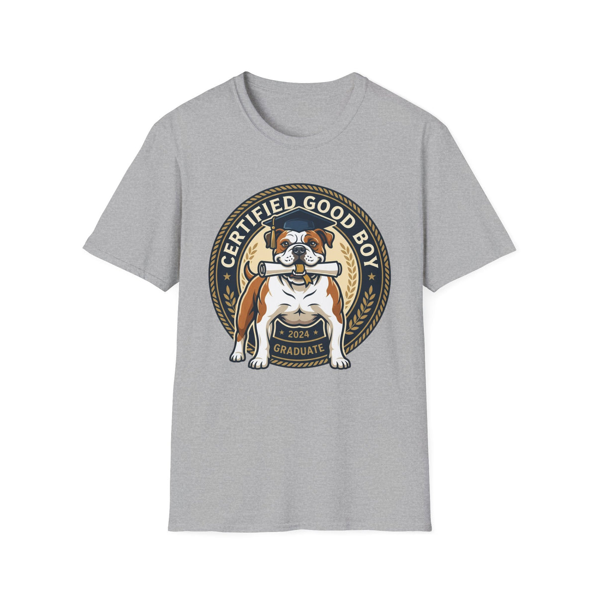 Certified Good Boy T-Shirt — Cute Bulldog Dog Lover Tee