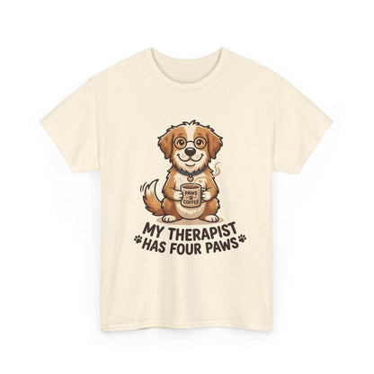 Dog Therapist T‑Shirt — "My Therapist Has Four Paws" Cute Puppy Tee