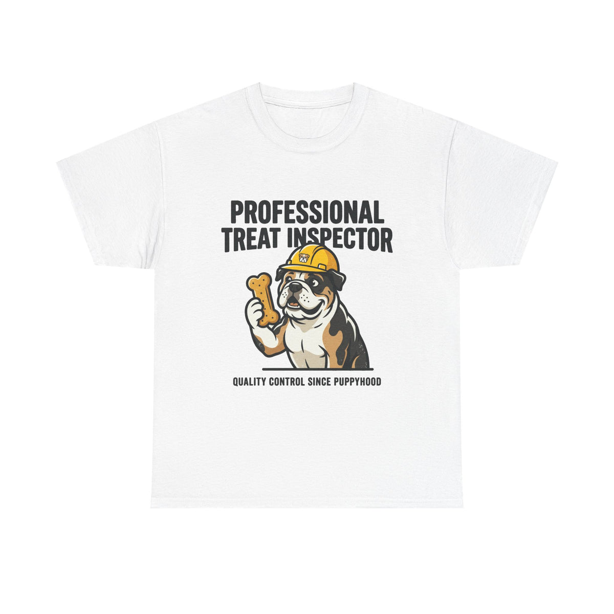 Professional Treat Inspector Dog T‑Shirt — Cute Bulldog Snack Inspector Tee