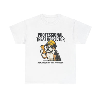 Professional Treat Inspector Dog T‑Shirt — Cute Bulldog Snack Inspector Tee