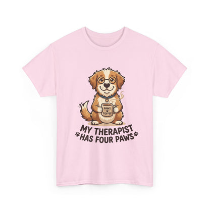 Dog Therapist T‑Shirt — "My Therapist Has Four Paws" Cute Puppy Tee