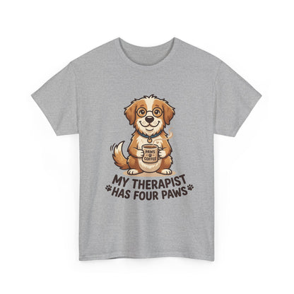 Dog Therapist T‑Shirt — "My Therapist Has Four Paws" Cute Puppy Tee