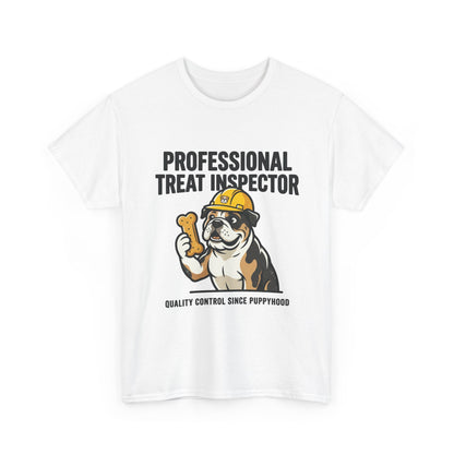 Professional Treat Inspector Dog T‑Shirt — Cute Bulldog Snack Inspector Tee