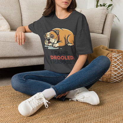 Bulldog Nap T-Shirt — "I Came. I Drooled. I Napped." Cute Sleeping Dog Tee