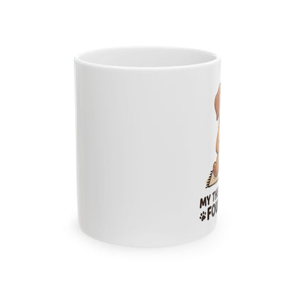 Dog Lover Ceramic Mug - "My Therapist Has Four Paws" Cute Puppy Coffee Cup (11oz & 15oz)