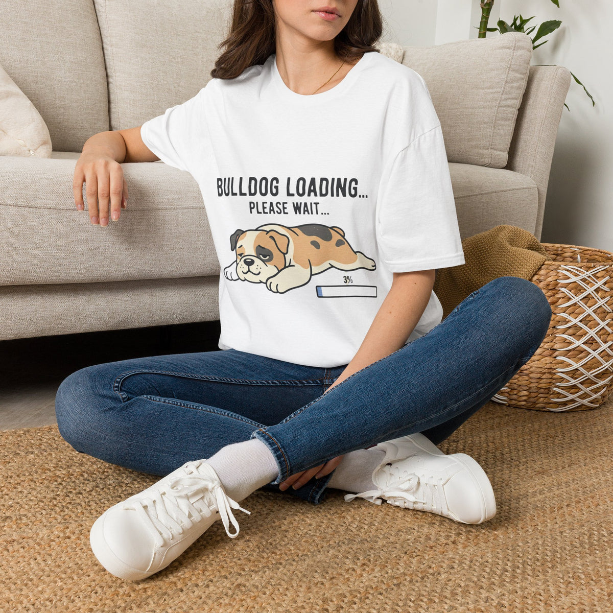 Bulldog Loading T-Shirt — Funny Cute Dog Graphic Tee