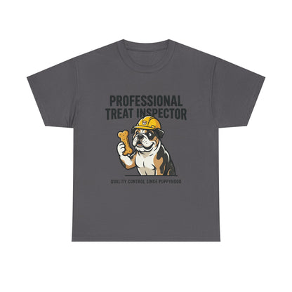 Professional Treat Inspector Dog T‑Shirt — Cute Bulldog Snack Inspector Tee