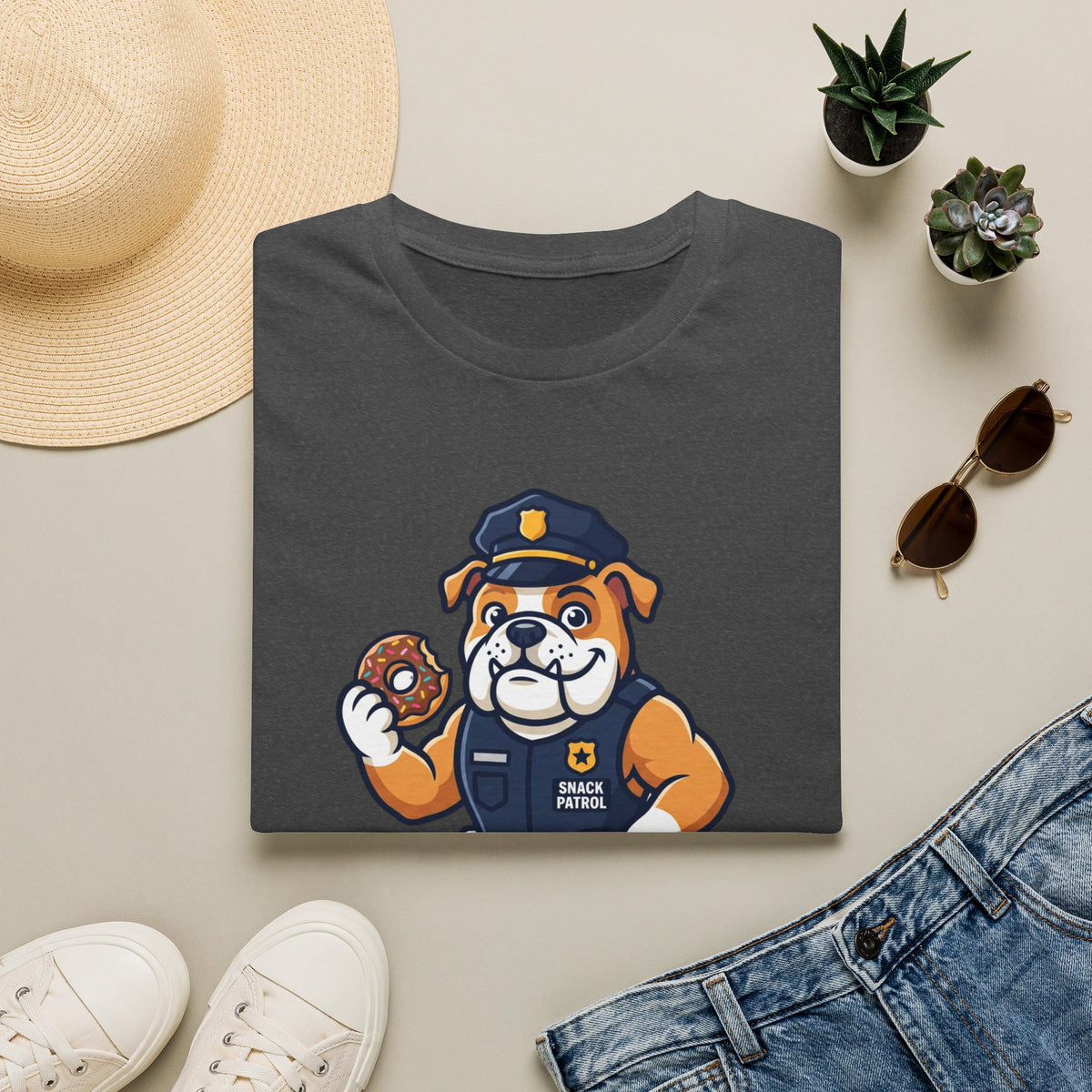 Snack Patrol Shirt — Cute Police Bulldog Donut Tee