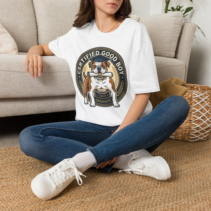 Certified Good Boy T-Shirt — Cute Bulldog Dog Lover Tee