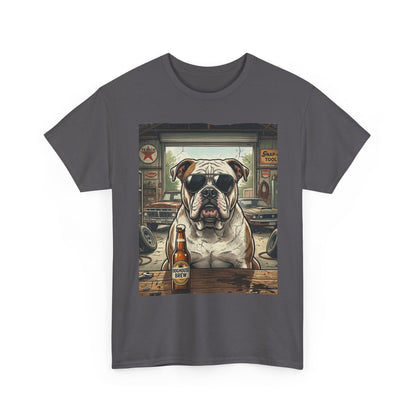 Bulldog Bar Scene T‑Shirt – Cute Bulldog with Beer Graphic Tee