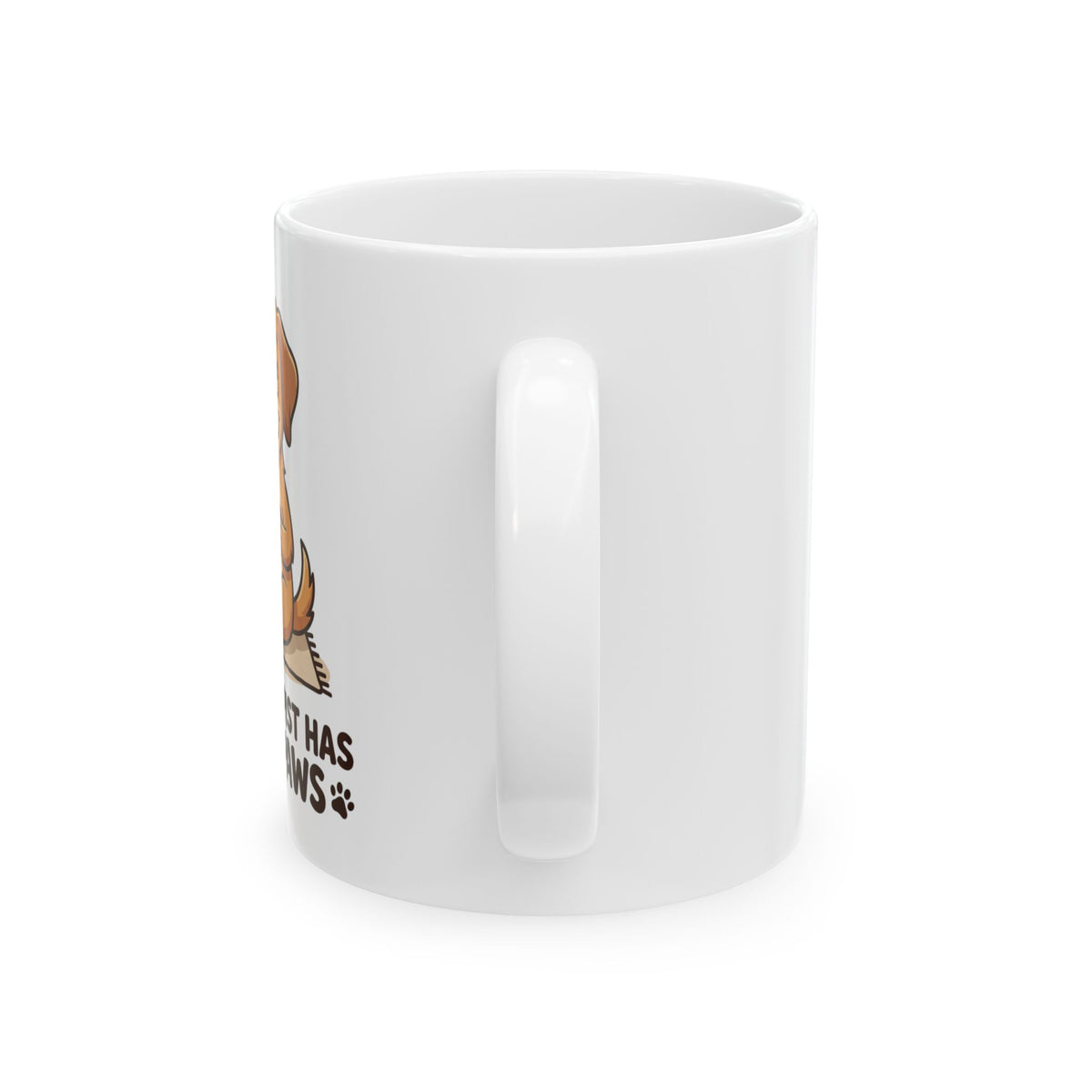 Dog Lover Ceramic Mug - "My Therapist Has Four Paws" Cute Puppy Coffee Cup (11oz & 15oz)