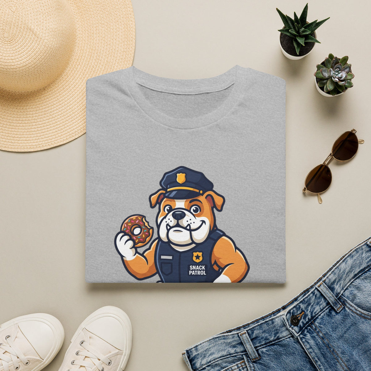 Snack Patrol Shirt — Cute Police Bulldog Donut Tee