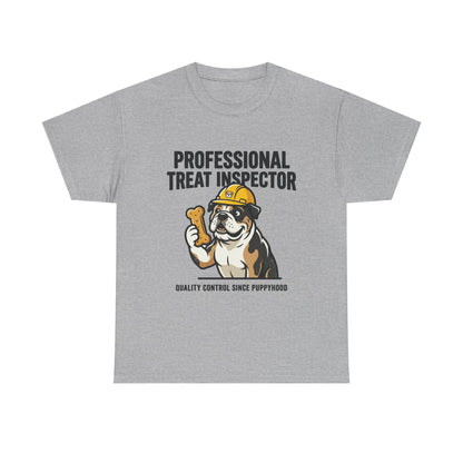 Professional Treat Inspector Dog T‑Shirt — Cute Bulldog Snack Inspector Tee