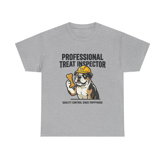 Professional Treat Inspector Dog T‑Shirt — Cute Bulldog Snack Inspector Tee
