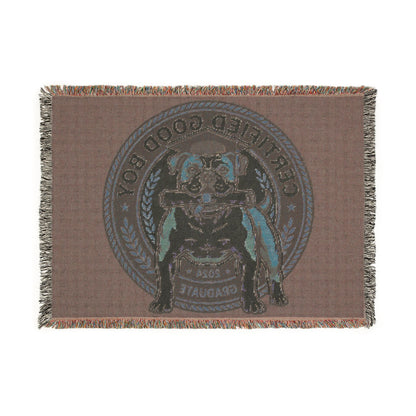 Certified Good Boy Bulldog Woven Blanket – Dog Lover Throw