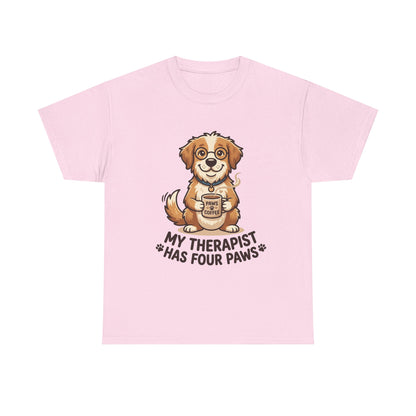 Dog Therapist T‑Shirt — "My Therapist Has Four Paws" Cute Puppy Tee