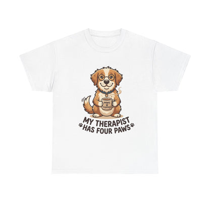 Dog Therapist T‑Shirt — "My Therapist Has Four Paws" Cute Puppy Tee